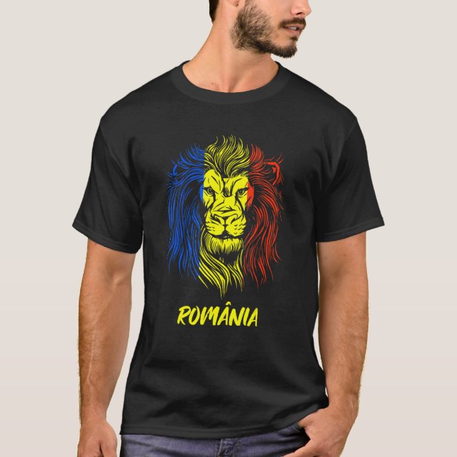 Camiseta Lion Romênia Flag (Frente)