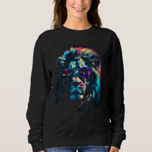 Camiseta Lion Sunglass Colorida Animal Motif Zoo Lion