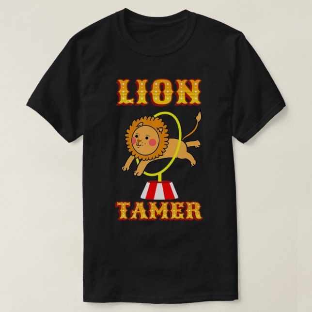 Camiseta Lion Tamer Costume Circus Themed Festa de aniversá (Frente do Design)
