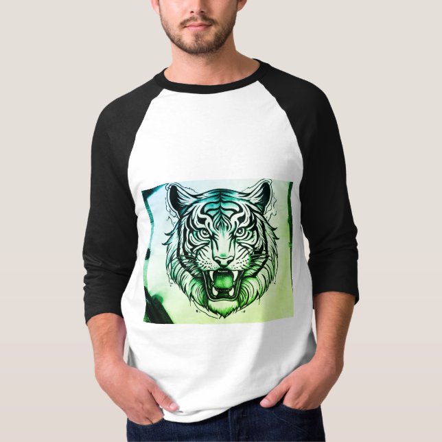 Camiseta "Lion Tattoo Graphic Tee - Bold & Edgy Men's T-shi (Frente)