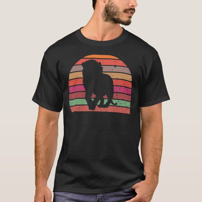 Camiseta Lion Vintage Lion Silhouari Animal (Frente)
