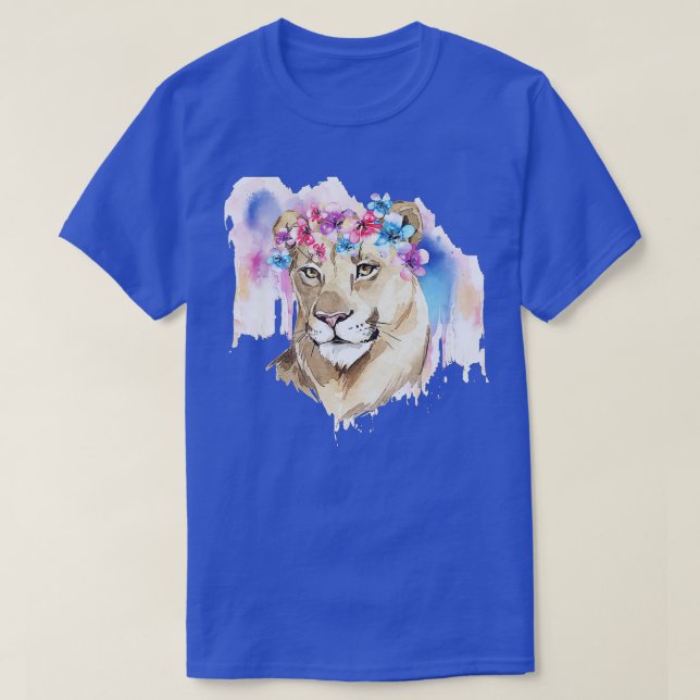 Camiseta Lion Watercolor Colorful lion Art  (Frente do Design)