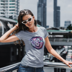 Camiseta Lion Wild Animal Head Grunge