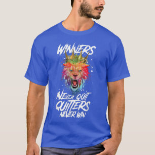 Camiseta Lion Winners Never Quit Beast King Workout Motiva