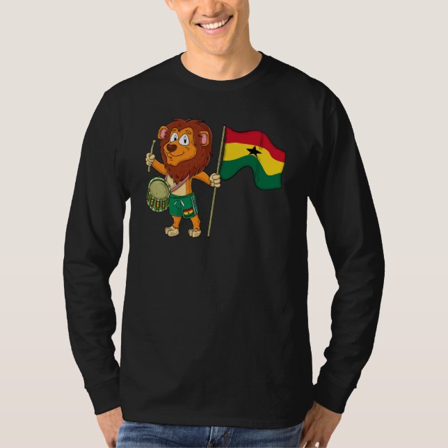 Camiseta Lion with the Ghana flag (Frente)