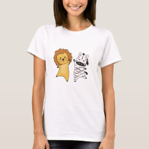 Camiseta Lion Zebra Zoo Cuecas Para Crianças Safari