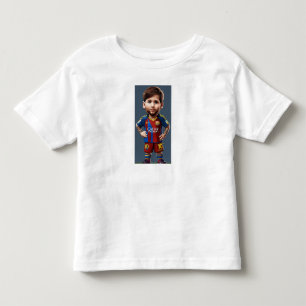 Camiseta Lionel Messi fofo desenho animado do bebê realista