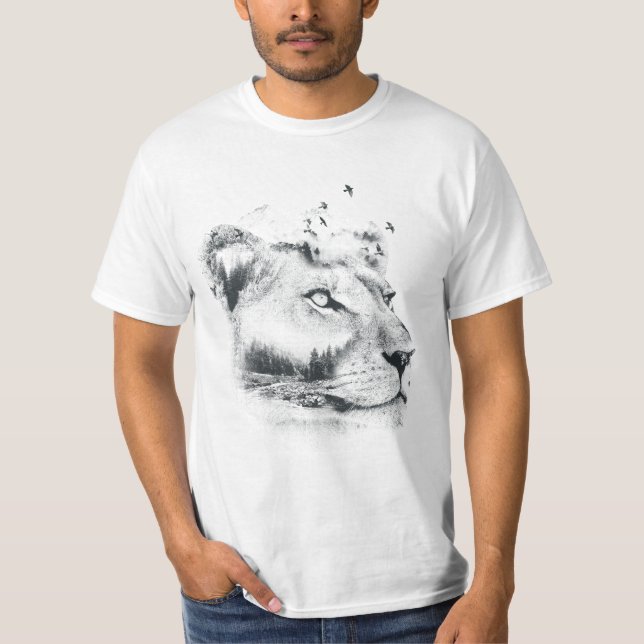 Camiseta Lioness Lionesses Design Double Exposed (Frente)