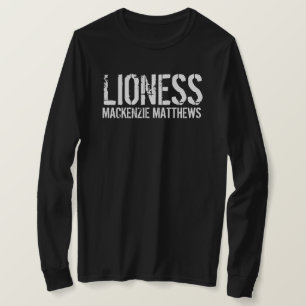 Camiseta Lioness Personalizada Lira Longa de Mulheres Negra