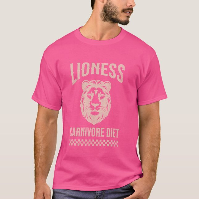 Camiseta Lioness Zero Carb Lion Diet Carnivore (Frente)