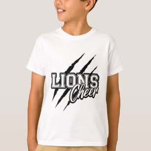 Camiseta Lions Cheer Volta à Equipe de Liderança Escolar Es