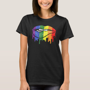 Camiseta Lip Bite Orgulho gay Rainbow Flag Drit Lgbt LGBT L