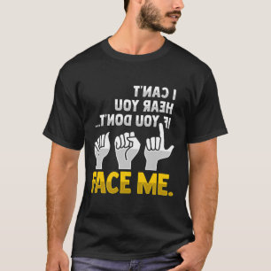 Camiseta Lip Lendo ASL Gesto de Mão surdo Ausente Audição P