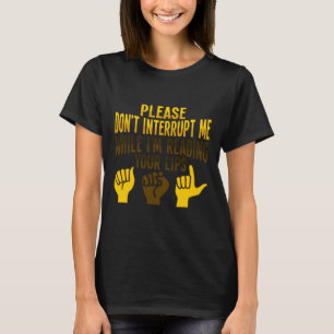 Camiseta Lip Lendo ASL Gesto de Mão surdo Ausente Audição P