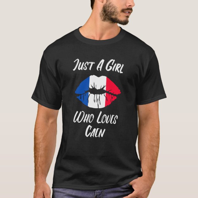 Camiseta Lips and Mouth Love French Flag Caen (Frente)
