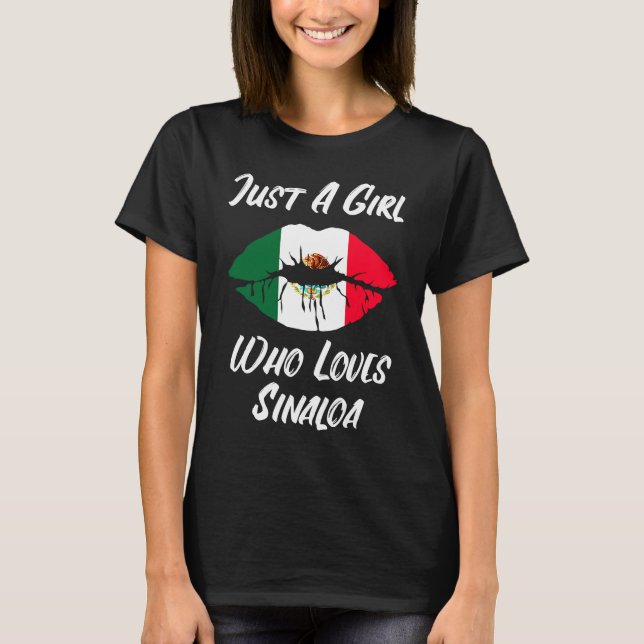 Camiseta Lips and Mouth Love Mexican Flag Sinaloa (Frente)