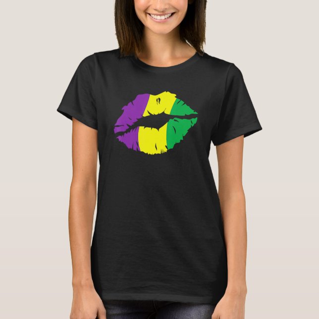 Camiseta Lips Kiss Mardi Gras New Orleans Gifts For Women_1 (Frente)