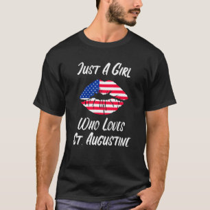 Camiseta Lips Mouth Love American Flag St Augustine