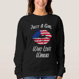 Camiseta Lips Mouth Love American Flag Waikiki