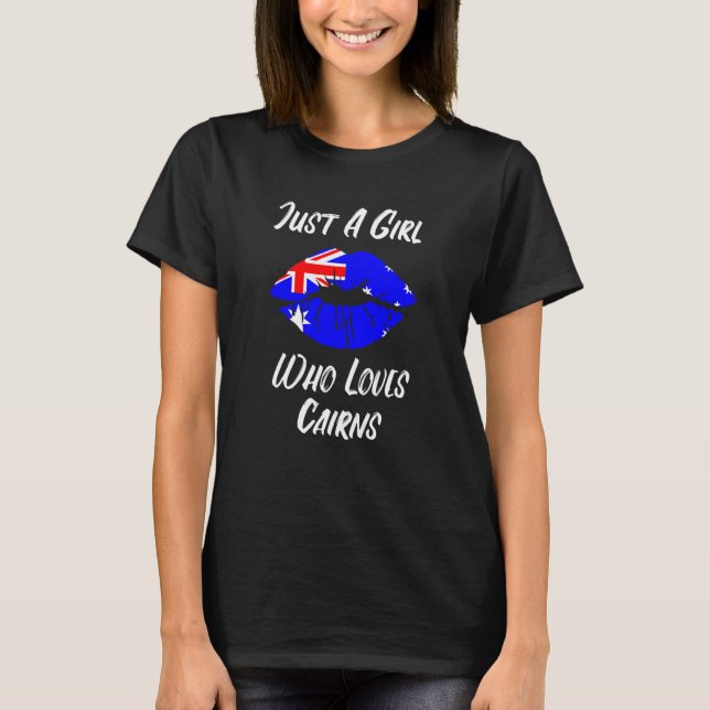 Camiseta Lips Mouth Love Australian Flag Cairns (Frente)