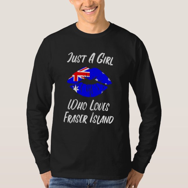 Camiseta Lips Mouth Love Australian Flag Fraser Island (Frente)