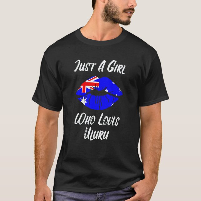 Camiseta Lips Mouth Love Australian Flag Uluru (Frente)