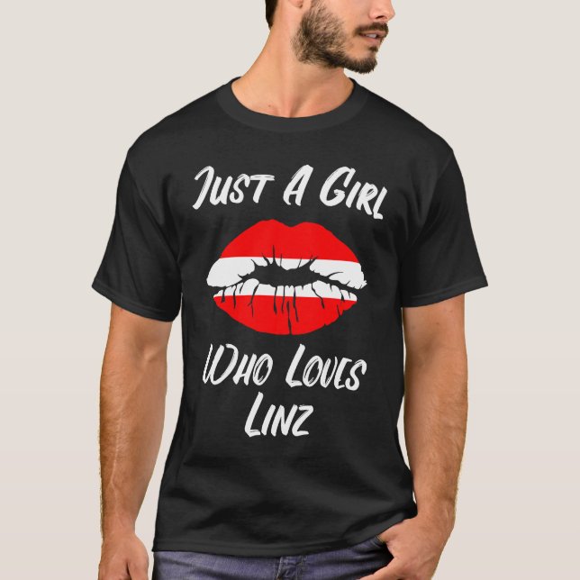 Camiseta Lips Mouth Love Austria Flag Linz (Frente)