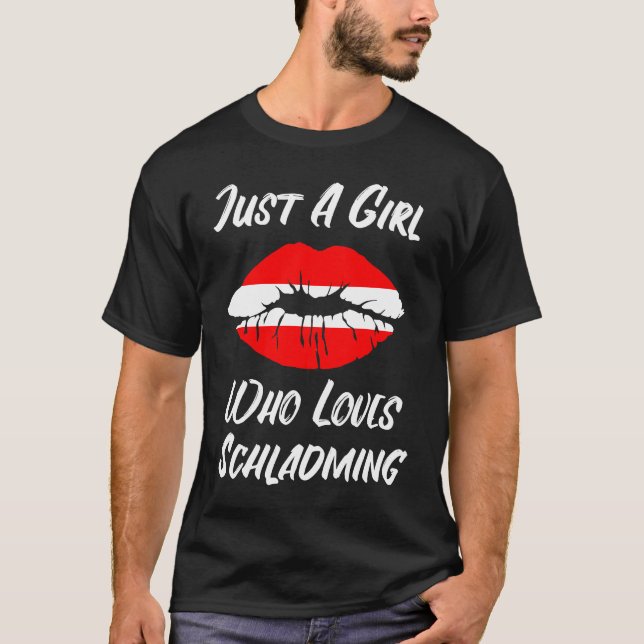 Camiseta Lips Mouth Love Austria Flag Schladming (Frente)