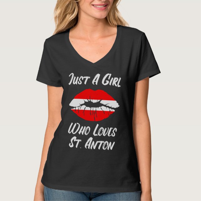 Camiseta Lips Mouth Love Austria Flag St Anton (Frente)