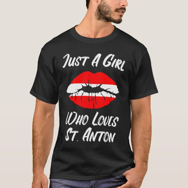 Camiseta Lips Mouth Love Austria Flag St Anton (Frente)