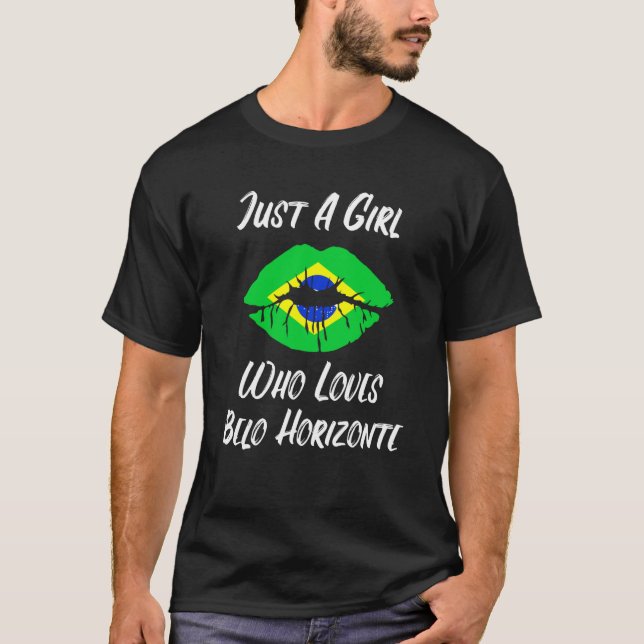Camiseta Lips Mouth Love Brazilian Flag Belo Horizons (Frente)
