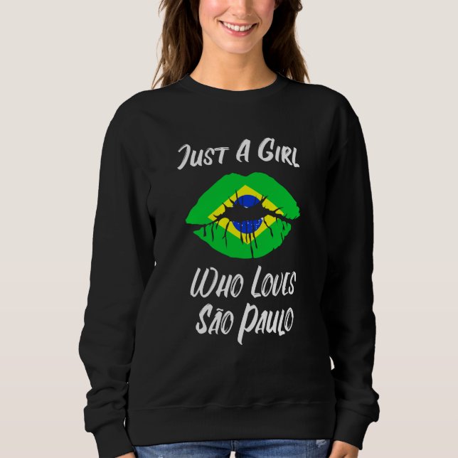 Camiseta Lips Mouth Love Brazilian Flag Sao Paulo (Frente)