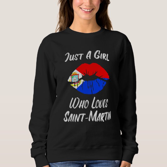 Camiseta Lips Mouth Love Flag St Maarten (Frente)