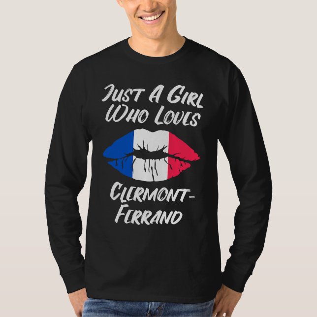 Camiseta Lips Mouth Love French Flag Clermont Ferrand (Frente)
