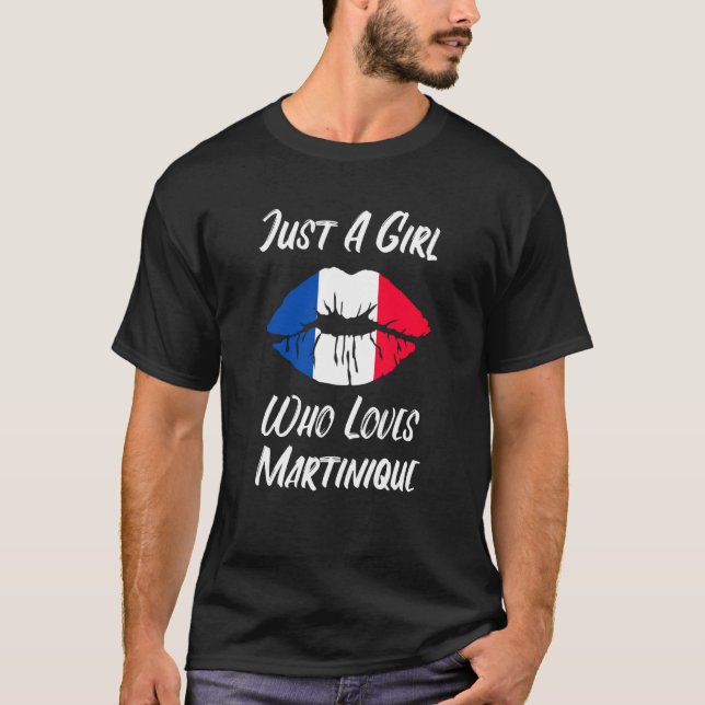 Camiseta Lips Mouth Love French Flag Martinique (Frente)