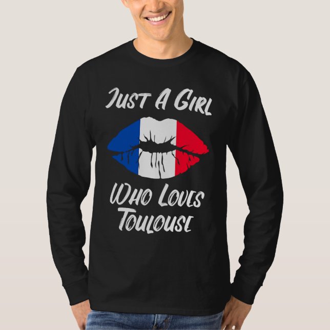 Camiseta Lips Mouth Love French Flag Toulouse (Frente)