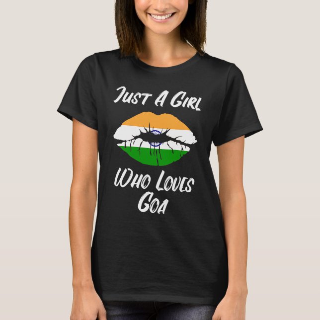 Camiseta Lips Mouth Love Indian Flag Goa (Frente)