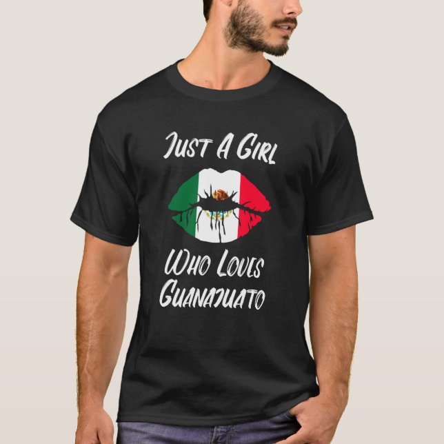 Camiseta Lips Mouth Love Mexican Flag Guanajuato (Frente)