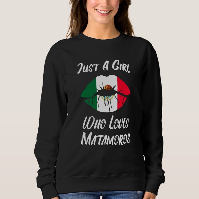 Camiseta Lips Mouth Love Mexican Flag Matamoros (Frente)
