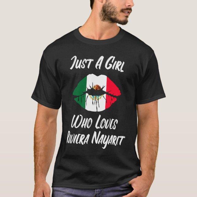 Camiseta Lips Mouth Love Mexican Flag Riviera Nayarite (Frente)