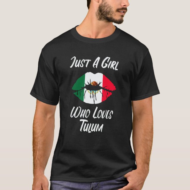 Camiseta Lips Mouth Love Mexican Flag Tulum (Frente)
