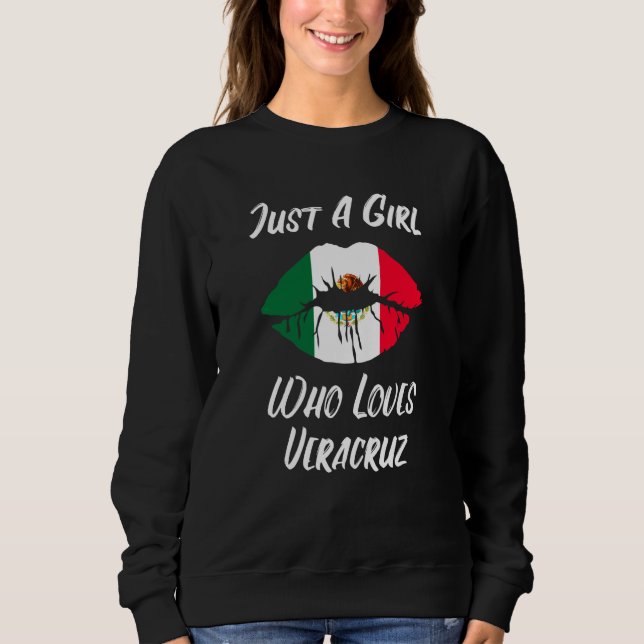 Camiseta Lips Mouth Love Mexican Flag Veracruz (Frente)