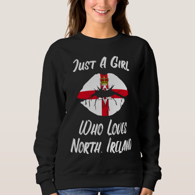 Camiseta Lips Mouth Love Northern Ireland Flag (Frente)