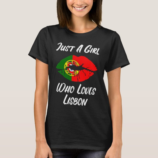 Camiseta Lips Mouth Love Portuguese Flag Lisbon (Frente)