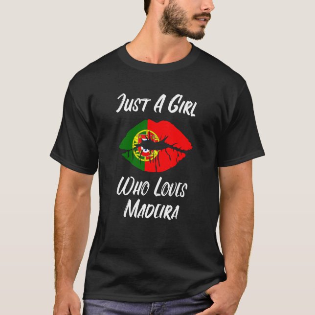 Camiseta Lips Mouth Love Portuguese Flag Madeira (Frente)