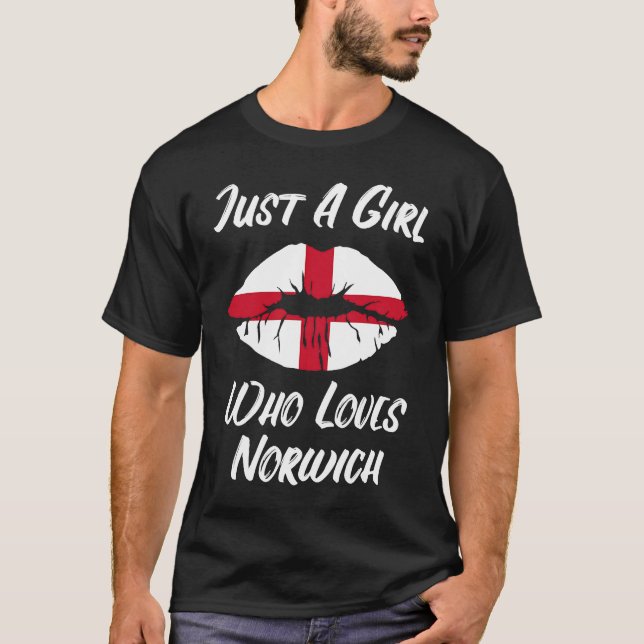 Camiseta Lips Mouth Love Saint George's Cross Flag Norwich (Frente)