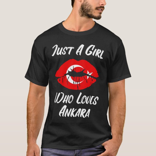 Camiseta Lips Mouth Love Turkish Flag Ankara (Frente)
