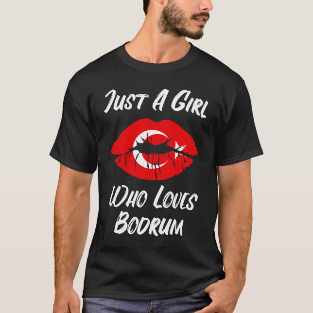 Camiseta Lips Mouth Love Turkish Flag Bodrum (Frente)