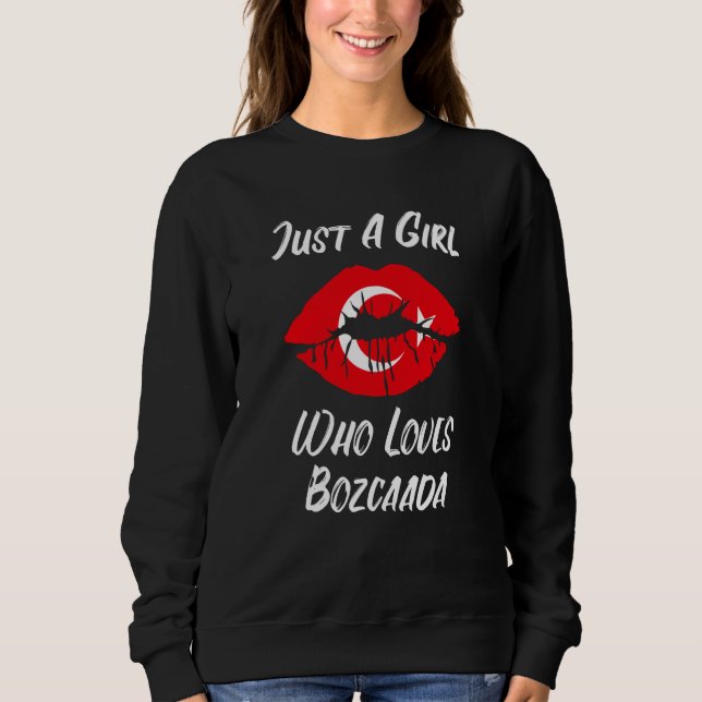 Camiseta Lips Mouth Love Turkish Flag Bozcaada (Frente)