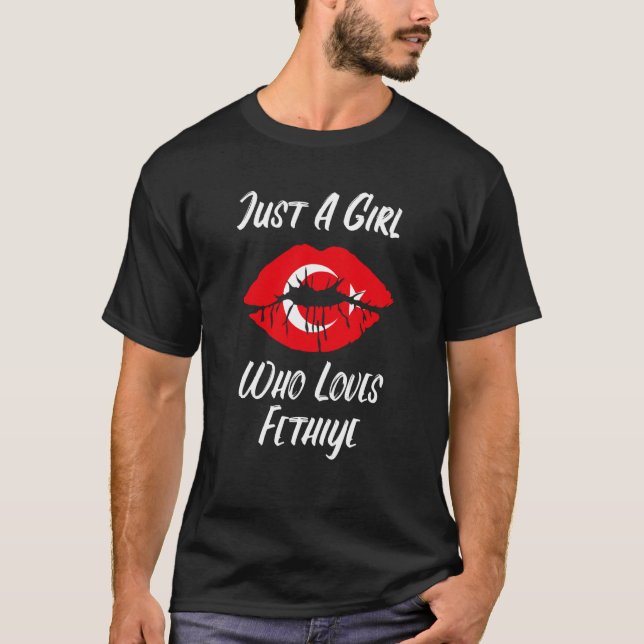 Camiseta Lips Mouth Love Turkish Flag Fethiye (Frente)